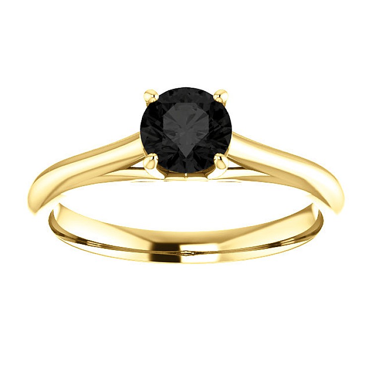 Gold engagement ring i122047DN with Black Diamond 0.33ct - 0.85ct