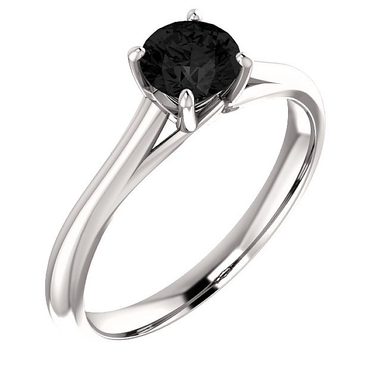 Gold engagement ring i122047DN with Black Diamond 0.33ct - 0.85ct