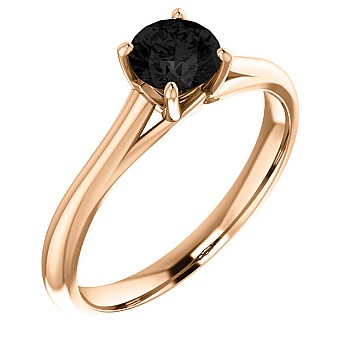 Gold engagement ring i122047DN with Black Diamond 0.33ct - 0.85ct