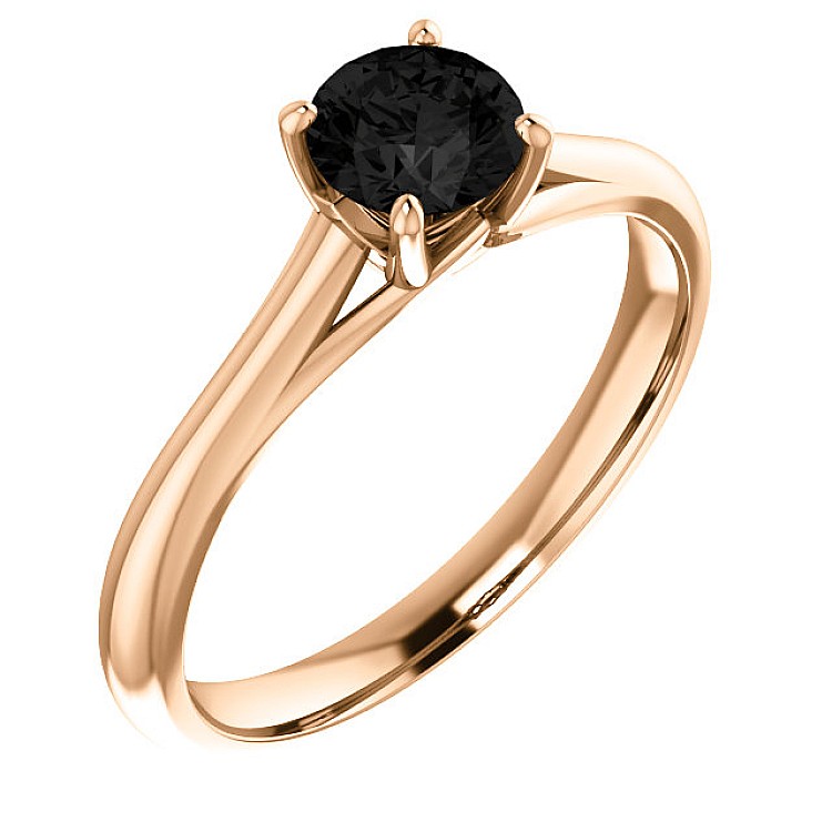 Gold engagement ring i122047DN with Black Diamond 0.33ct - 0.85ct