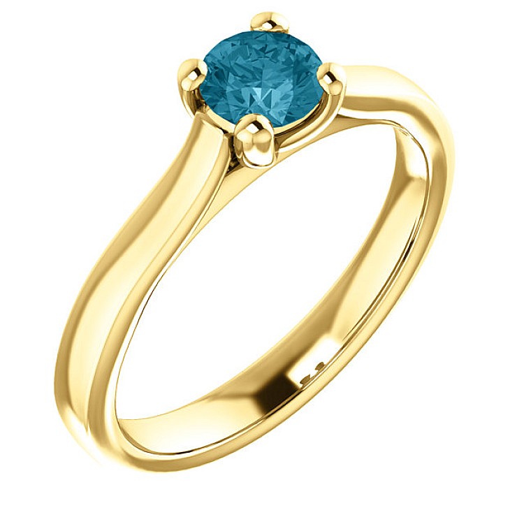 Engagement ring i122100Db in Gold with Blue Diamond