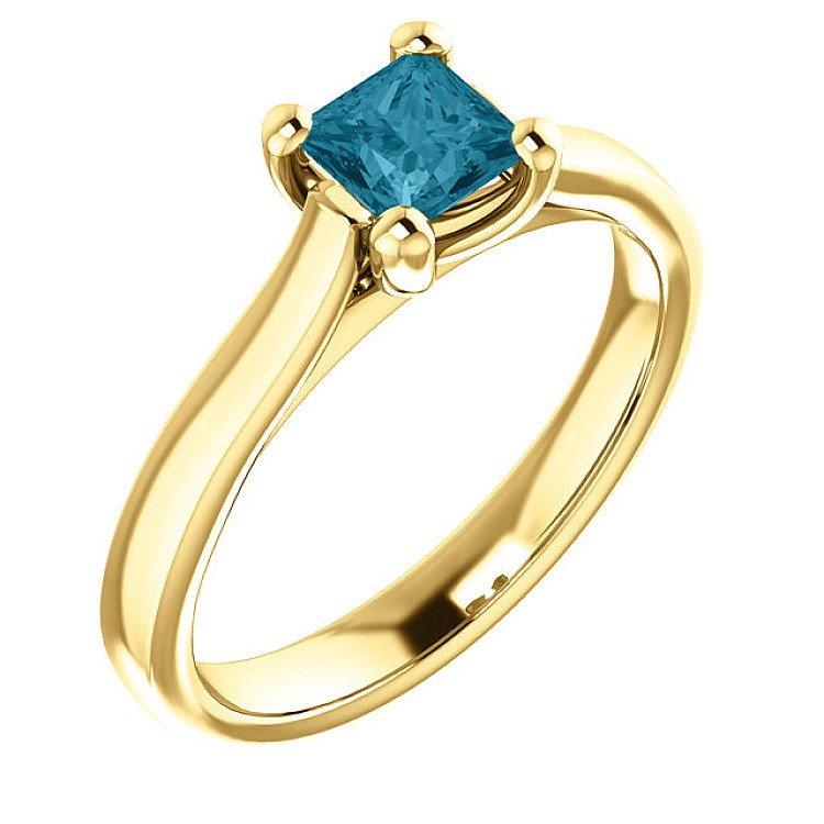 Engagement ring i122100Db in Gold with Blue Diamond