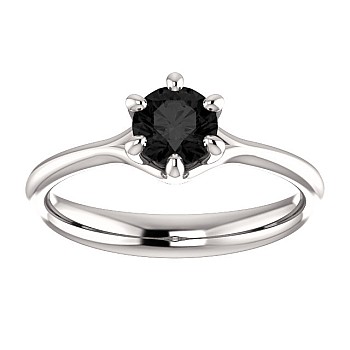 Gold engagement ring i122118Dn with Black Diamond 0.50ct - 0.85ct