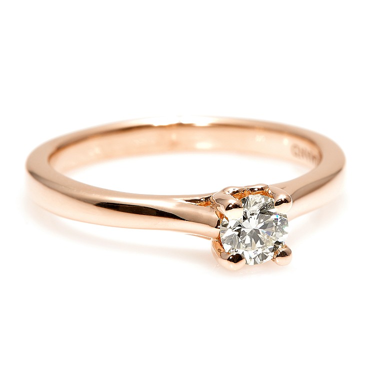 Gold engagement ring with Diamond - GIA 0.30ct - 0.40ct i122455