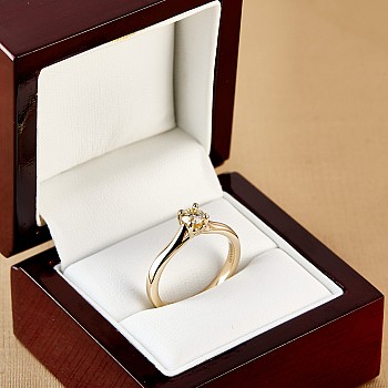 Gold engagement ring with Diamond - GIA 0.30ct - 0.40ct i122455