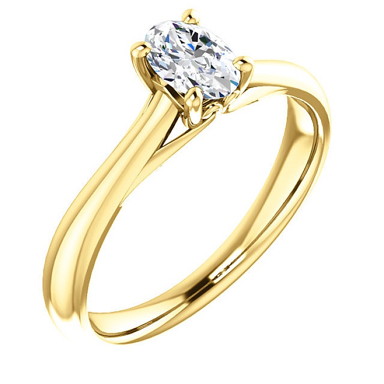 Gold engagement ring with Diamond - GIA 0.30ct - 0.40ct i122455