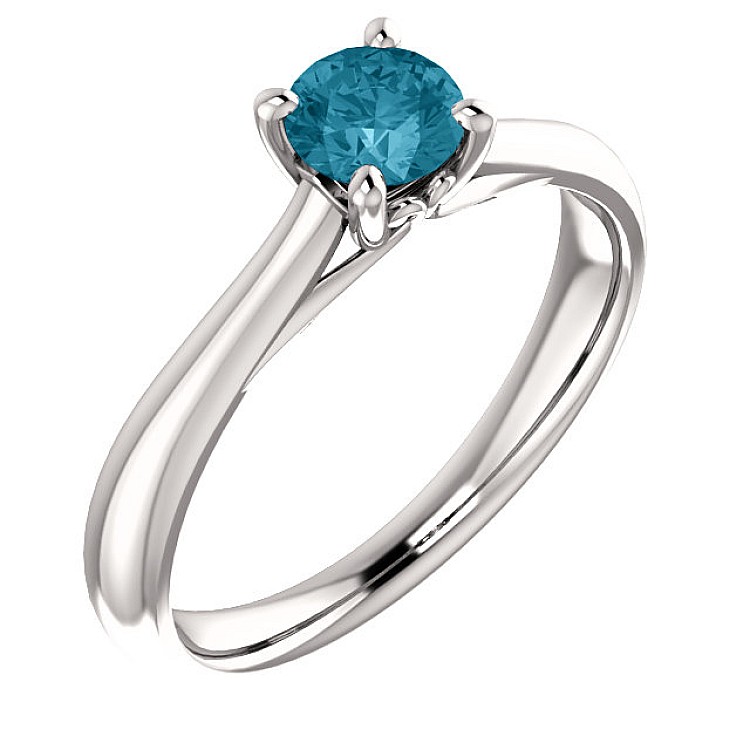 Engagement ring i122455Db in Gold with Blue Diamond 0.30ct - 0.50ct