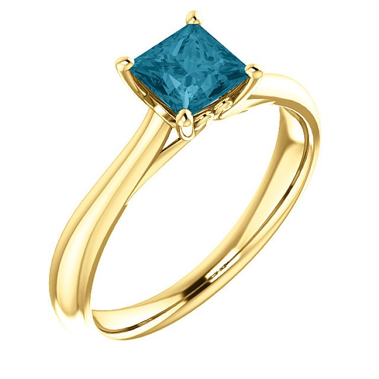 Engagement ring i122455Db in Gold with Blue Diamond 0.30ct - 0.50ct