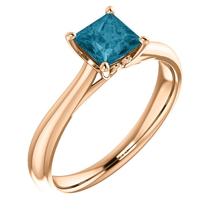 Engagement ring i122455Db in Gold with Blue Diamond 0.30ct - 0.50ct