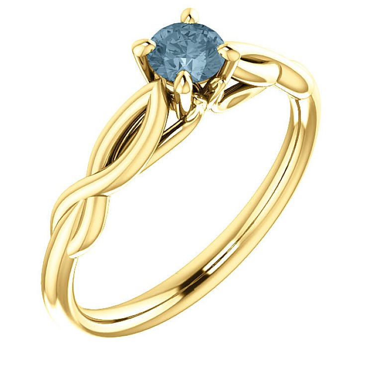 Engagement ring i122705Db in Gold with Blue Diamond 0.30ct - 0.50ct