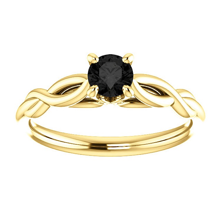 Gold engagement ring i122705Dn with Black Diamond 0.33ct - 0.85ct