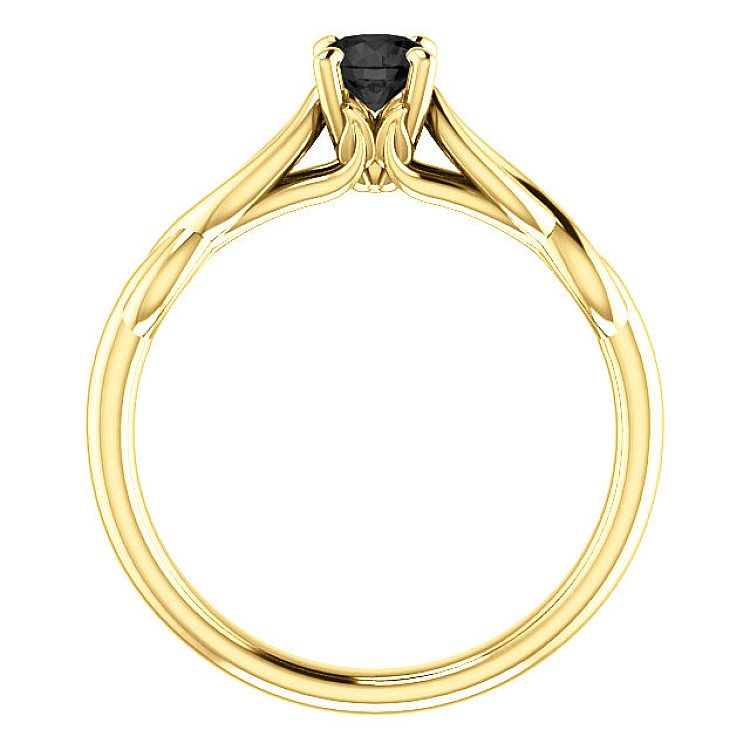 Gold engagement ring i122705Dn with Black Diamond 0.33ct - 0.85ct