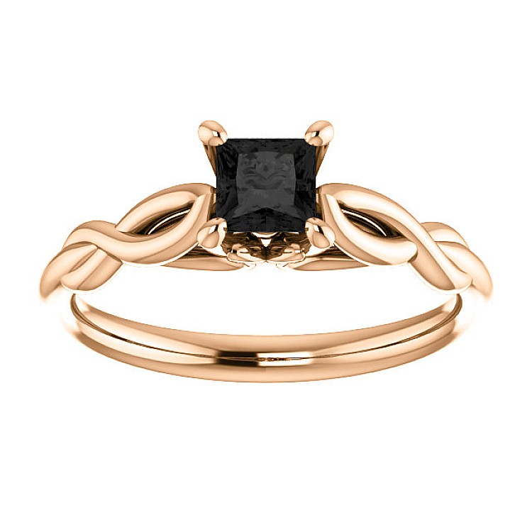 Gold engagement ring i122705Dn with Black Diamond 0.33ct - 0.85ct