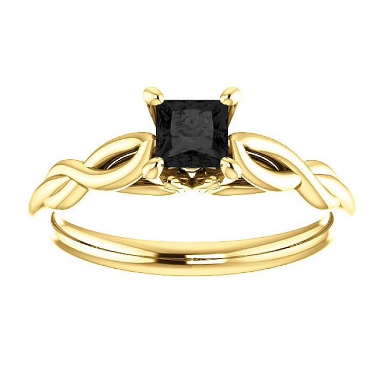 Gold engagement ring i122705Dn with Black Diamond 0.33ct - 0.85ct