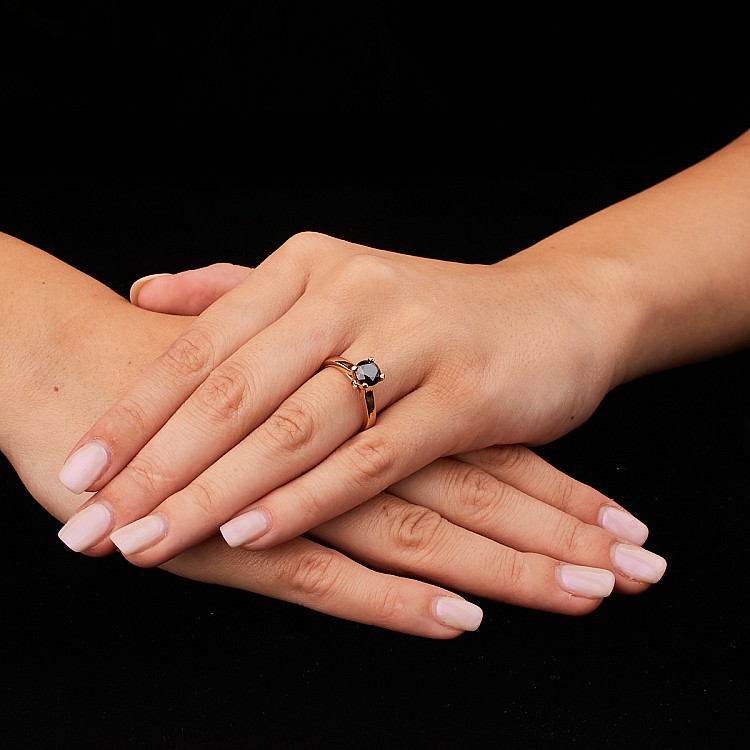 Engagement ring i122797DnDi in Gold with Black Diamond and Diamonds