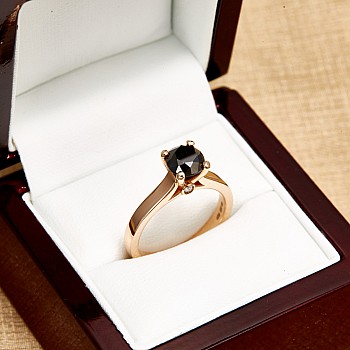 Engagement ring i122797DnDi in Gold with Black Diamond and Diamonds