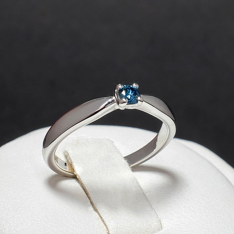 Gold engagement ring i123018db with Blue Diamond 0.30ct - 0.50ct