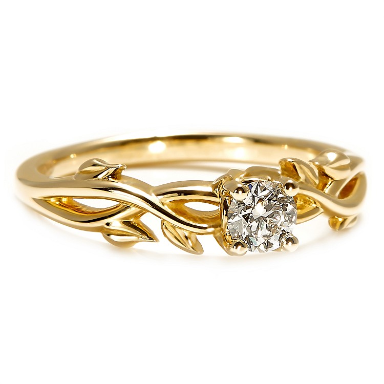 Engagement ring i124343 in Gold with Diamond inspired by nature