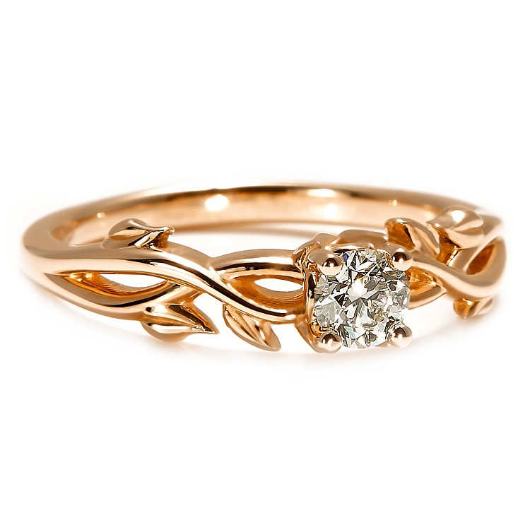 Engagement ring i124343 in Gold with Diamond inspired by nature