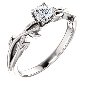 18k Gold Engagement Ring Inspired by Nature with GIA Certified Diamond i124343