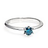 14k White Gold Tiffany Engagement Ring with Blue Diamond 0.25ct i168Db