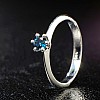 14k White Gold Tiffany Engagement Ring with Blue Diamond 0.25ct i168Db