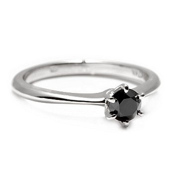 Engagement ring i168dn Tiffany model in Gold with Black Diamond 0.20ct - 0.33ct