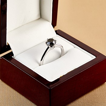 Engagement ring i168dn Tiffany model in Gold with Black Diamond 0.50ct - 0.85ct