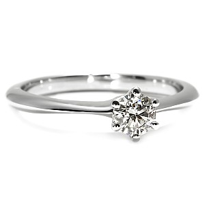 18K White Gold Engagement Ring Tiffany Model with Diamond 0.30ct GIA Certificate i168