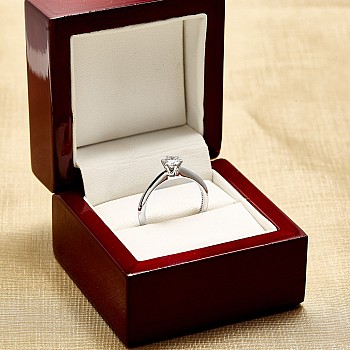 18K White Gold Engagement Ring Tiffany Model with Diamond 0.30ct GIA Certificate i168