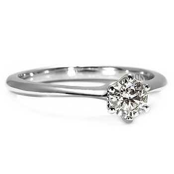 Engagement Ring Tiffany Model in 18k White Gold with Diamond GIA Certificate i168