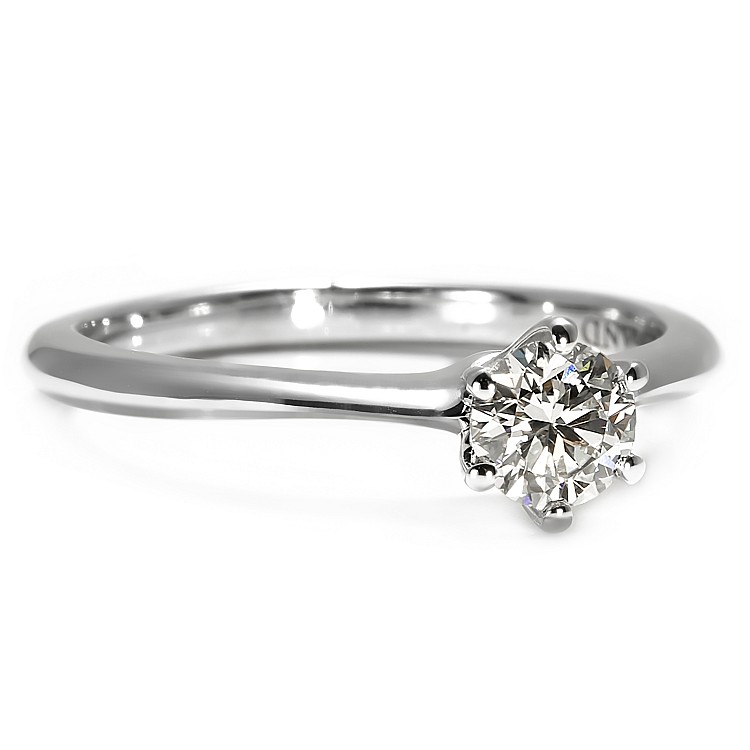 Engagement Ring Tiffany Model in 18k White Gold with Diamond 0.40ct GIA Certificate i168