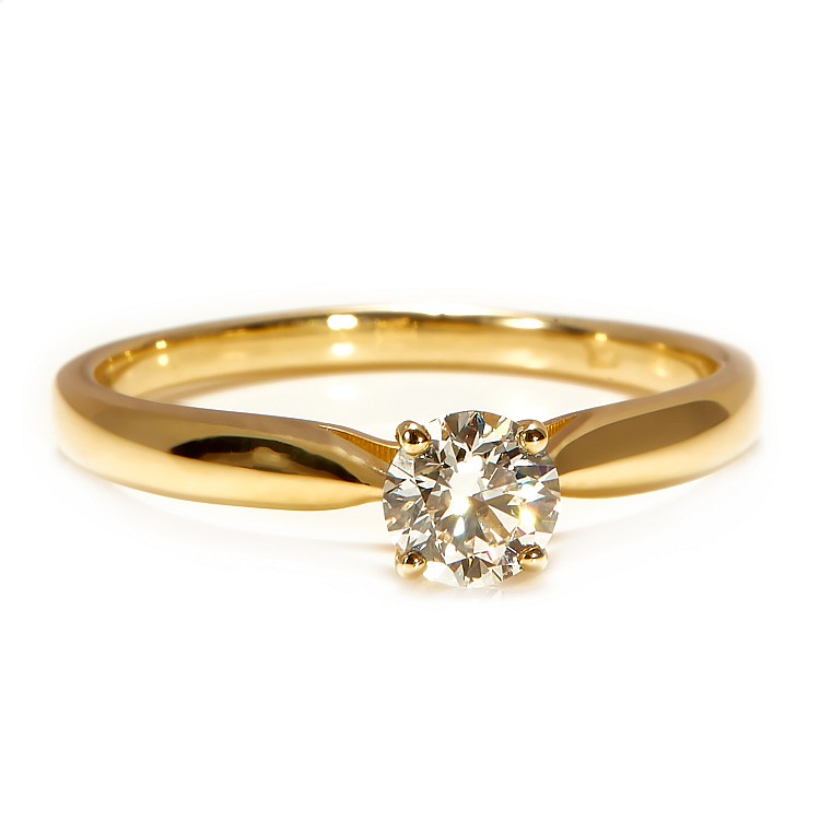 14k Yellow Gold Engagement Ring with GIA Certified Round Diamond i1907