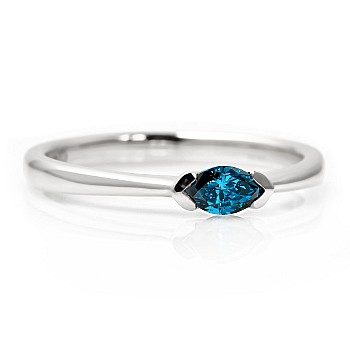 Gold i575DBMa Marquise Blue Diamond Engagement Ring 0.20ct - 0.25ct