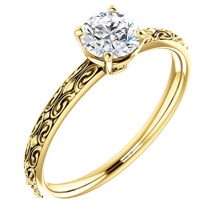 Engagement ring i71618 in Gold with Colorless Diamond - GIA 0.30ct - 0.40ct