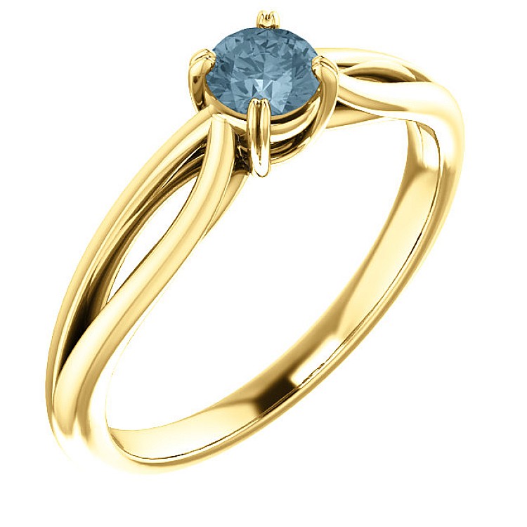 Engagement ring i71627Db in Gold with Blue Diamond