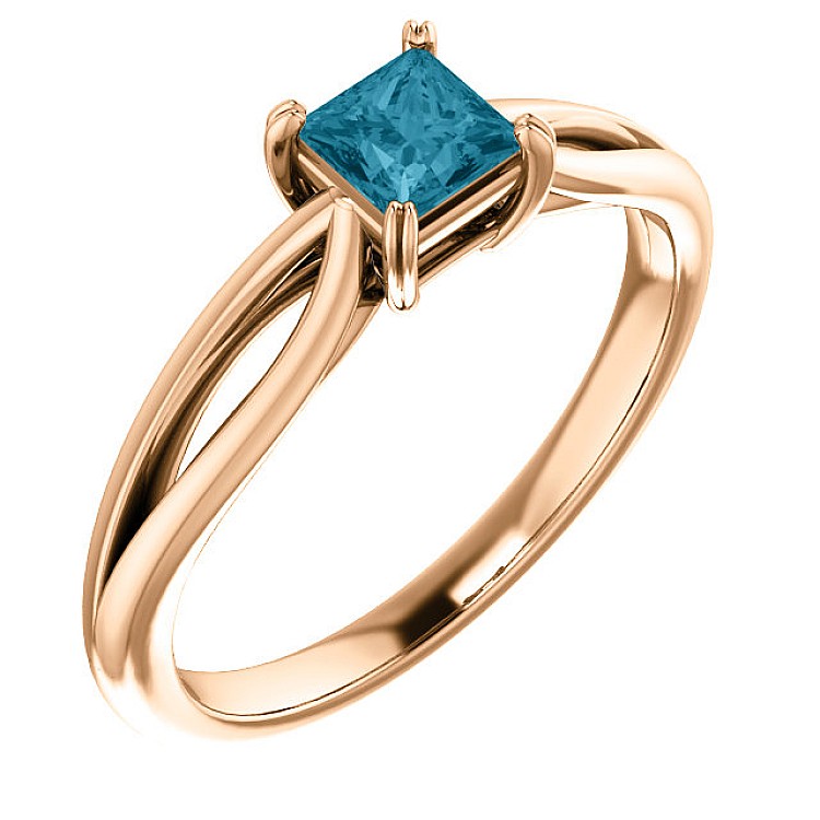 Engagement ring i71627Db in Gold with Blue Diamond