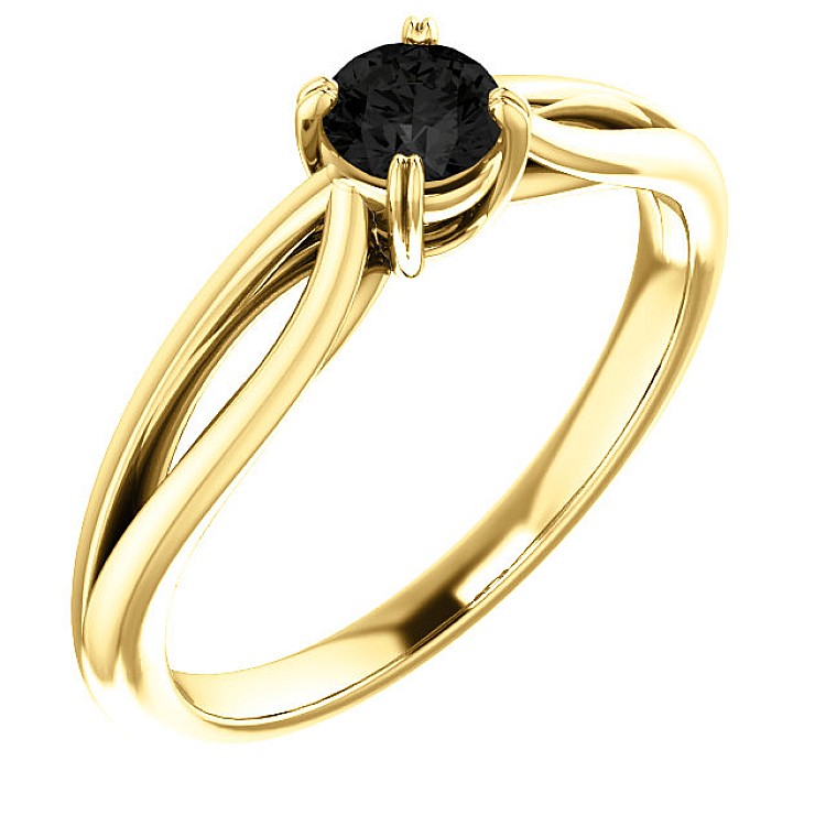 Gold engagement ring i71627Dn with Black Diamond 0.33ct - 0.85ct