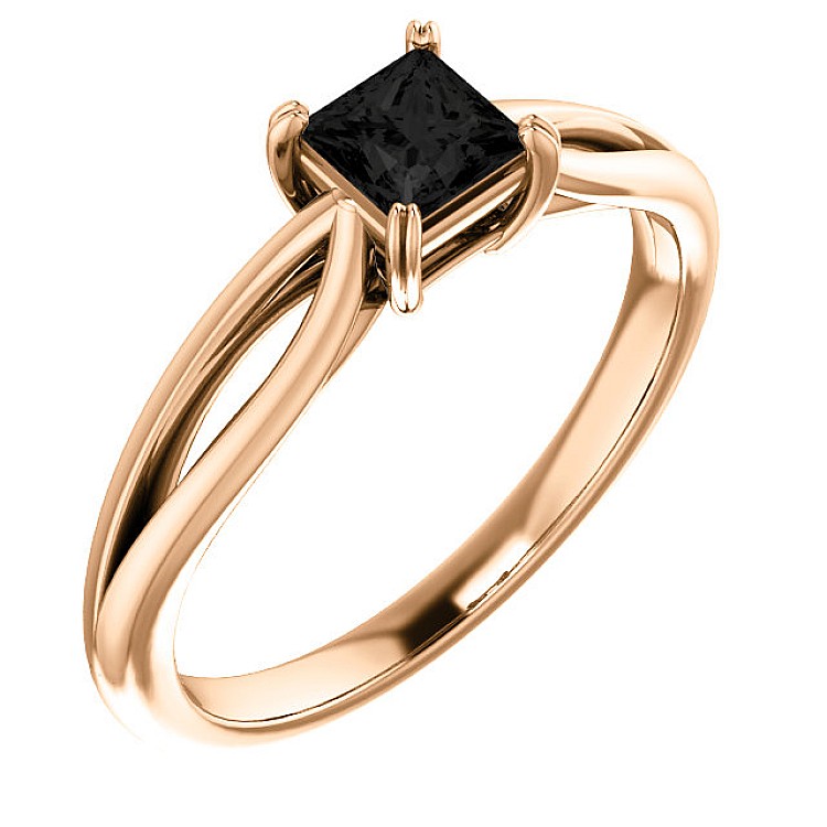 Gold engagement ring i71627Dn with Black Diamond 0.33ct - 0.85ct