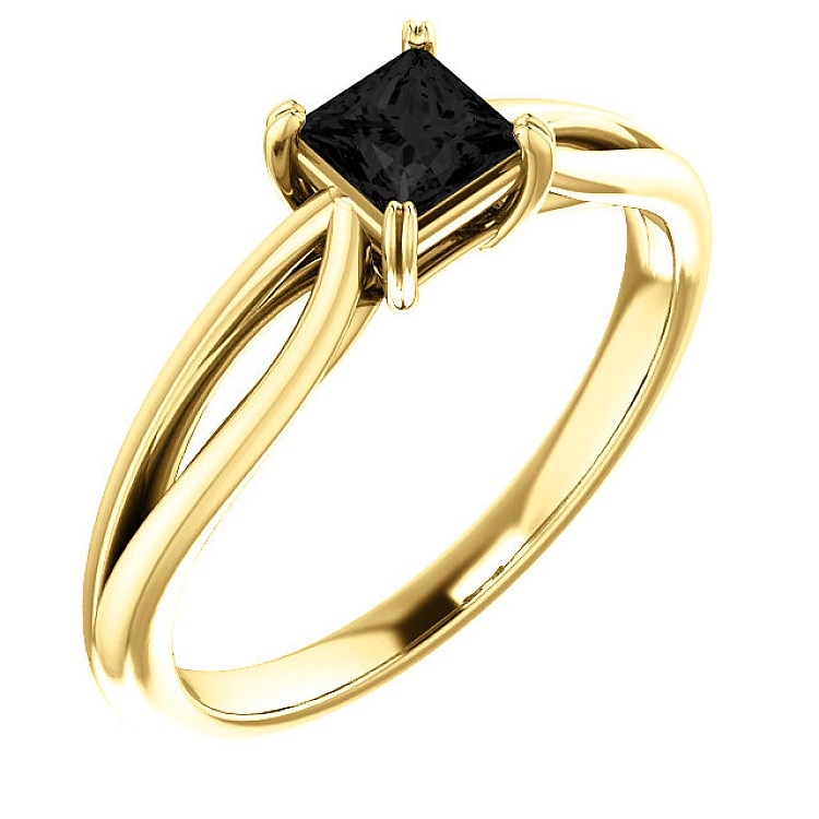 Gold engagement ring i71627Dn with Black Diamond 0.33ct - 0.85ct