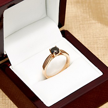 Gold engagement ring i71700dn with Black Diamond 0.33ct - 0.85ct