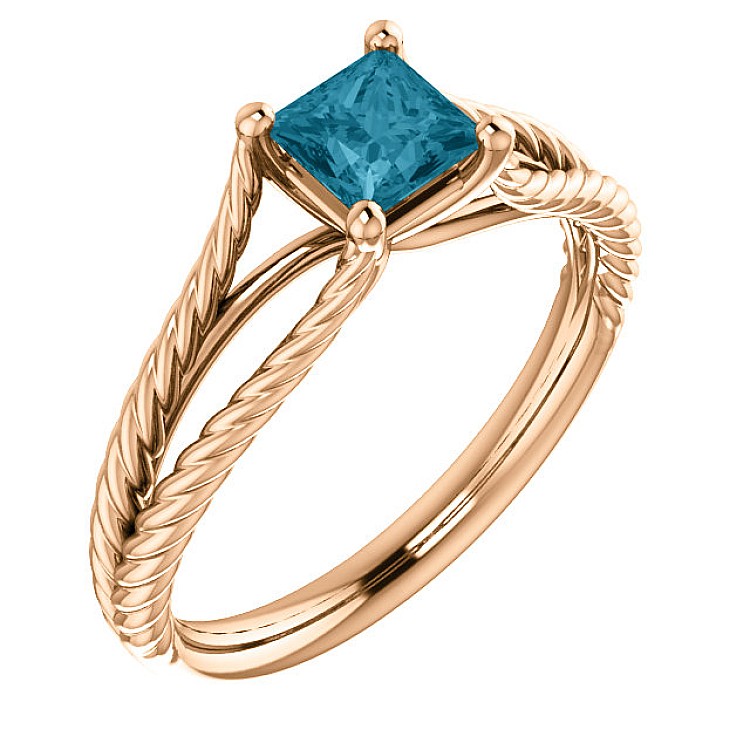 Engagement ring i71741Db in Gold with Blue Diamond