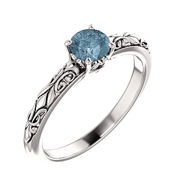 Engagement ring i71906Db in Gold with Blue Diamond 0.20ct - 0.25ct