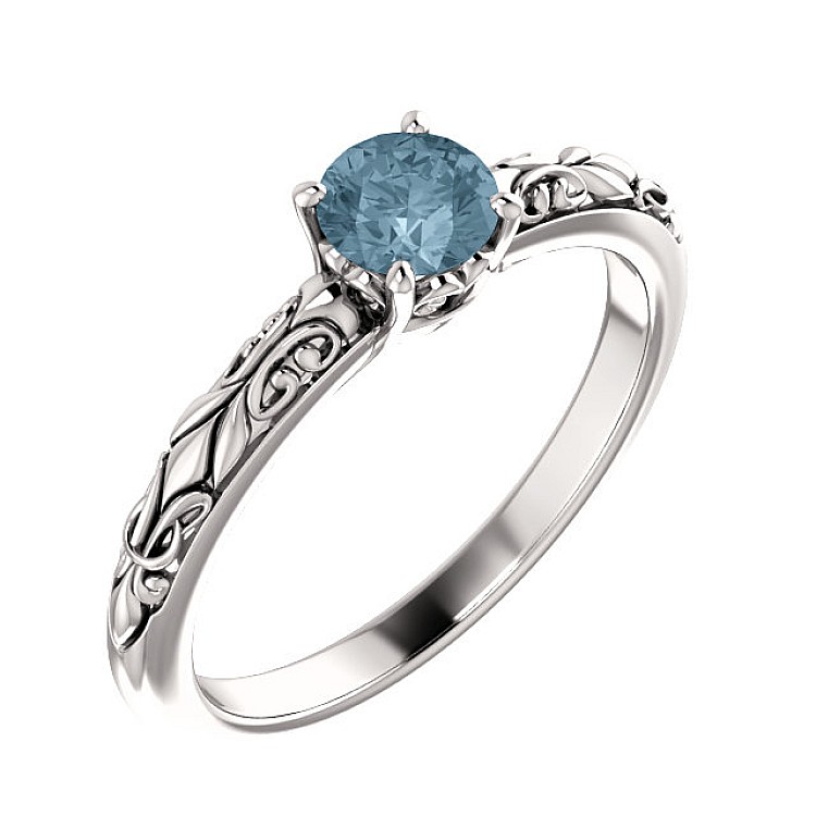 Engagement ring i71906Db in Gold with Blue Diamond