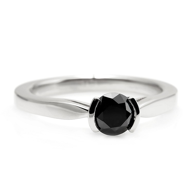 Engagement ring i114Dn in Gold with Black Diamond 0.50ct - 0.85ct