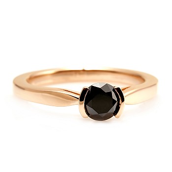 Engagement ring i114Dn in Gold with Black Diamond 0.50ct - 0.85ct