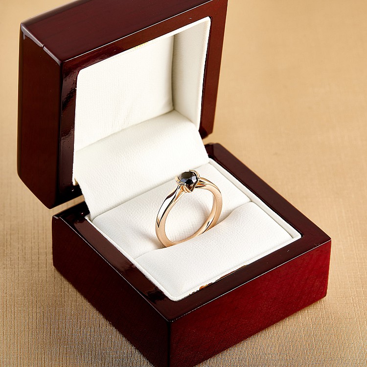 Engagement ring i114Dn in Gold with Black Diamond 0.20ct - 0.33ct