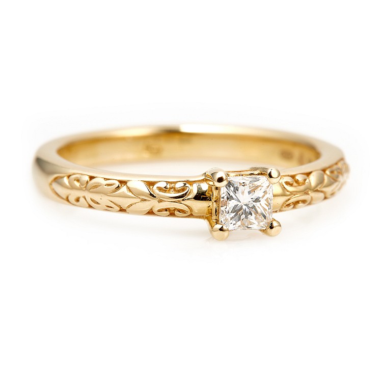 Engagement ring i71906 in Gold with Diamond - GIA 0.30ct - 0.40ct