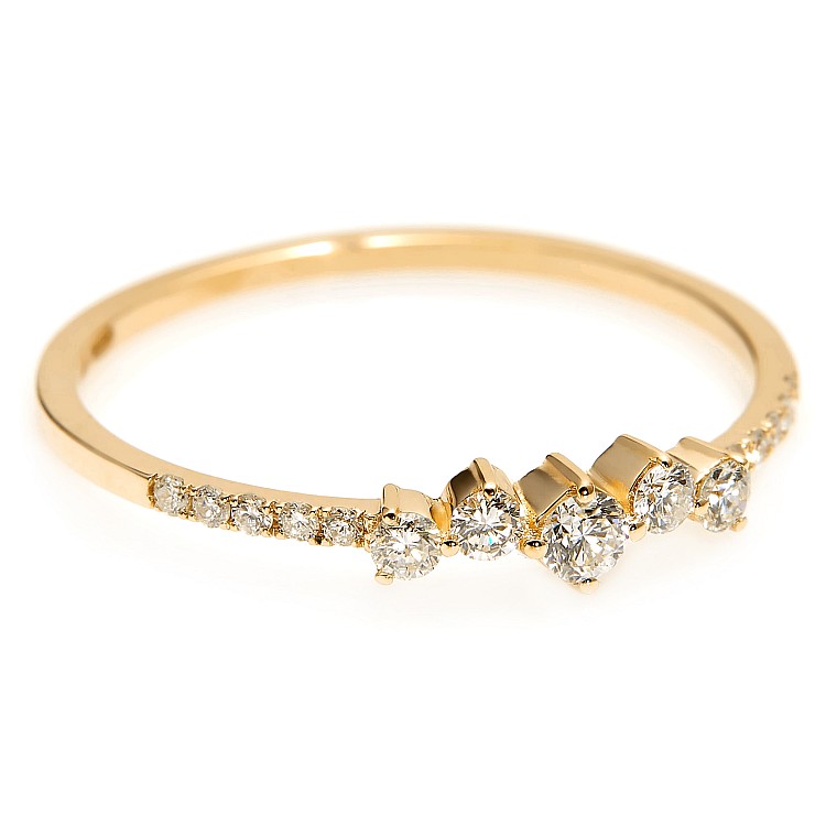 Trendy ring s004 in Gold or Platinum with Diamonds