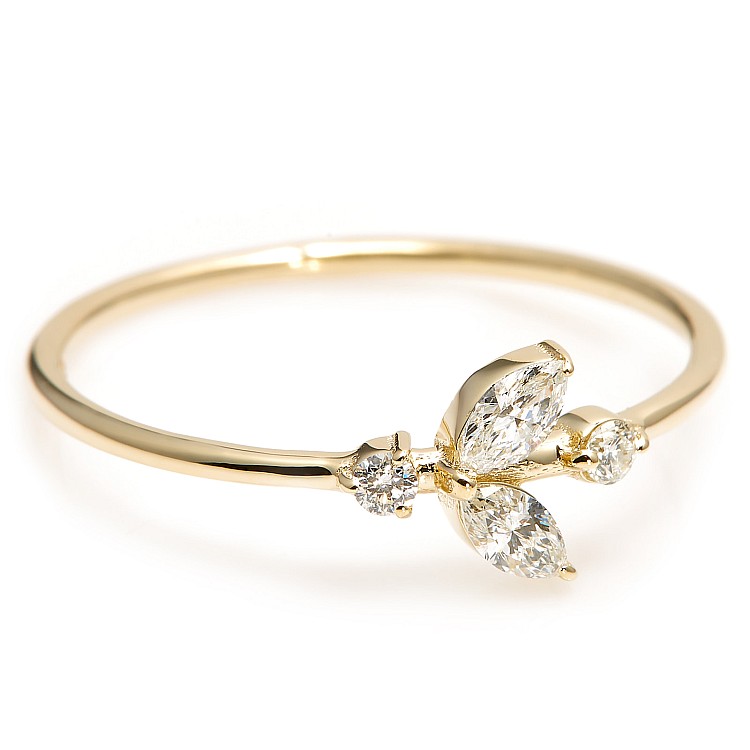 Trendiger Ring s008 in Gold oder Platin mit Diamanten